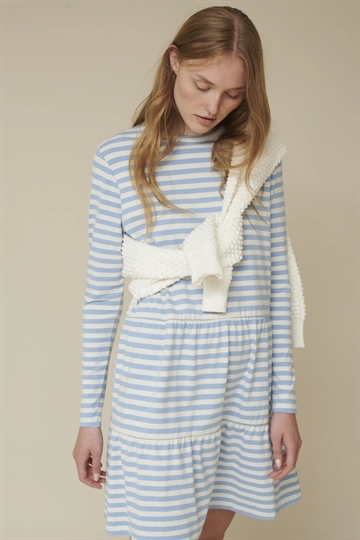 BASIC APPAREL Elba Short Dress Blue/off white